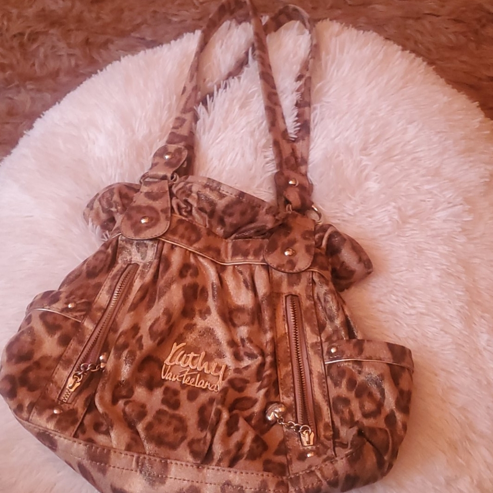 Leopard purse with gold sheen overlay
